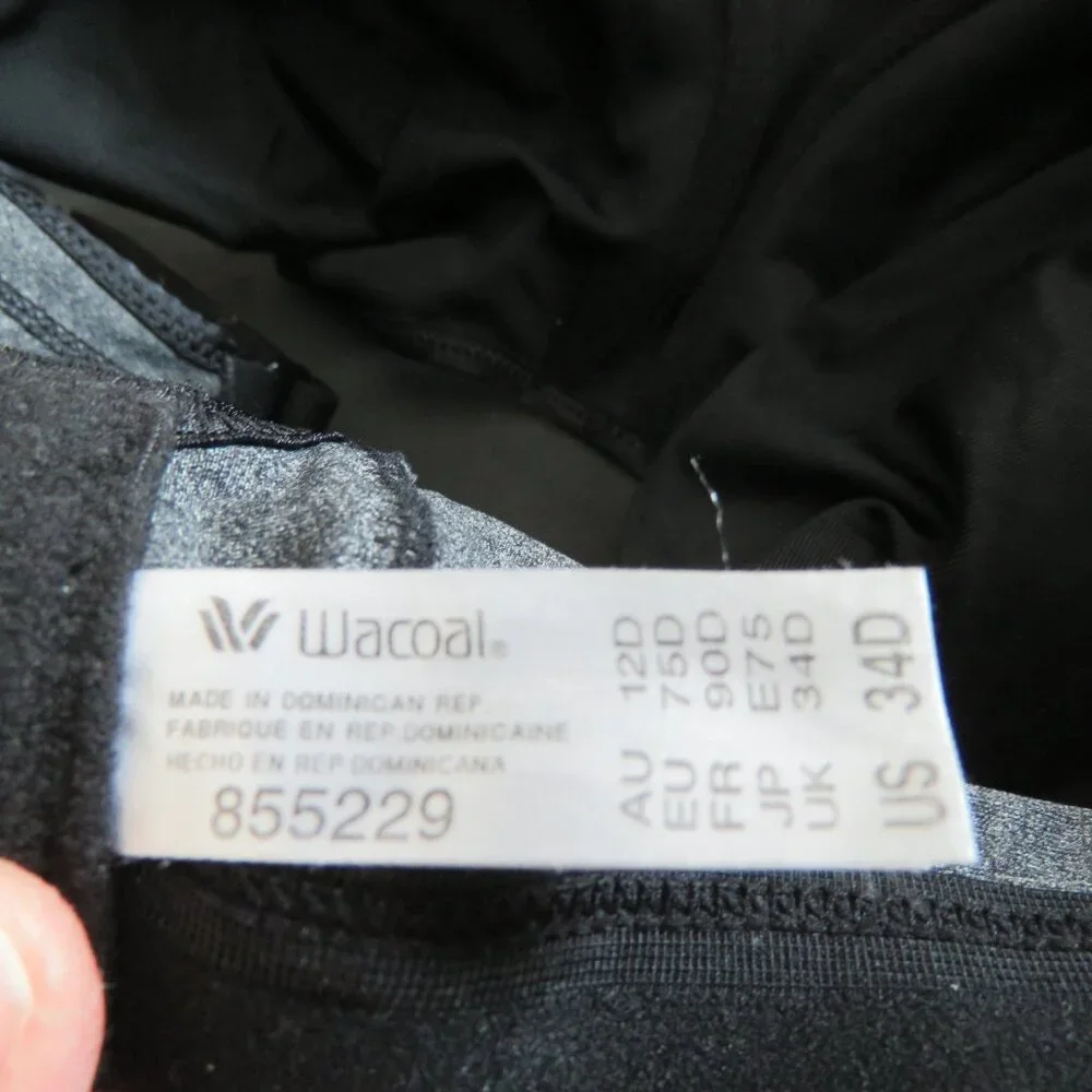 WACOAL Brandi Sport Underwire Bra in Gray Heather Support Athleisure - Size 34D - Picture 13 of 13